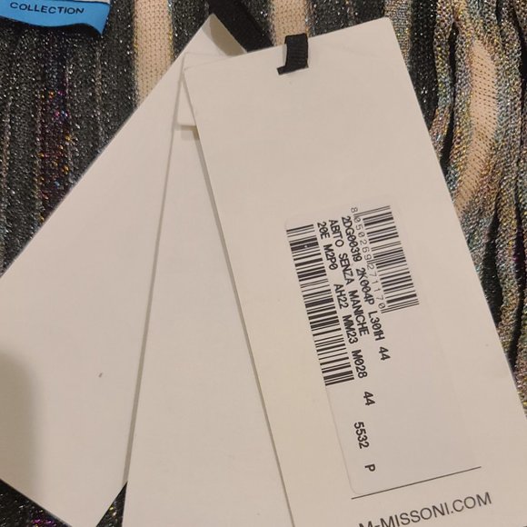 ✅ NWT M Missoni Collection Metallic Striped Dress Size 44 (IT) = US8 $650 NWT's - Picture 13 of 14